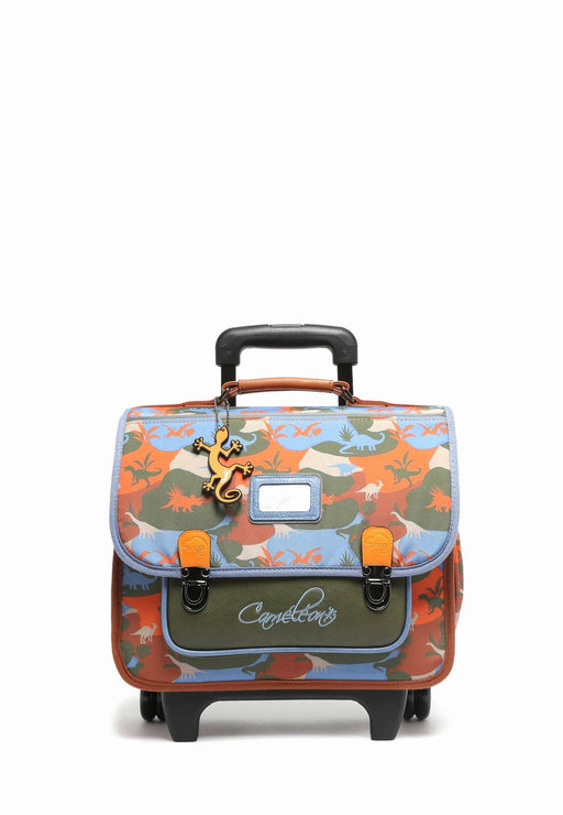 Cameleon Cartable a roue Retro Ret-cr35 ORANGE DINO