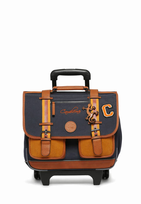 Cartable a roue Cameleon Vintage urban Vib-cr38 MUSTARD BADGES