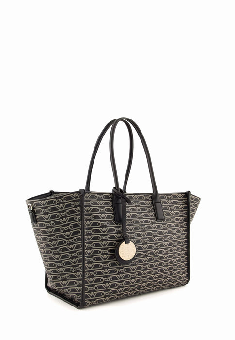 Emporio armani Sac a main All over Ew000370af11951 Fc033 noir ecru FC033 NOIR ECRU