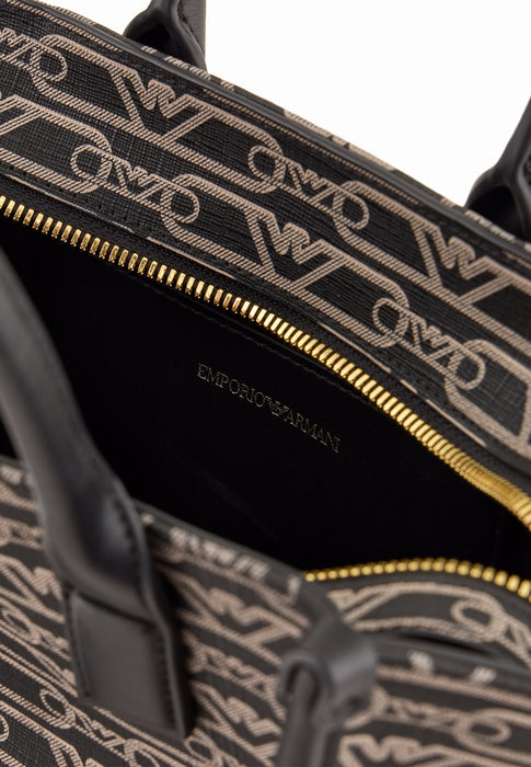 Emporio armani Sac a main All over Ew000371af119511 Fc033 noir ecru FC033 NOIR ECRU