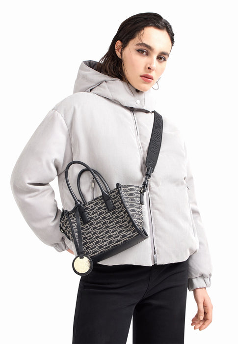 Emporio armani Sac a main All over Ew000371af119511 Fc033 noir ecru FC033 NOIR ECRU