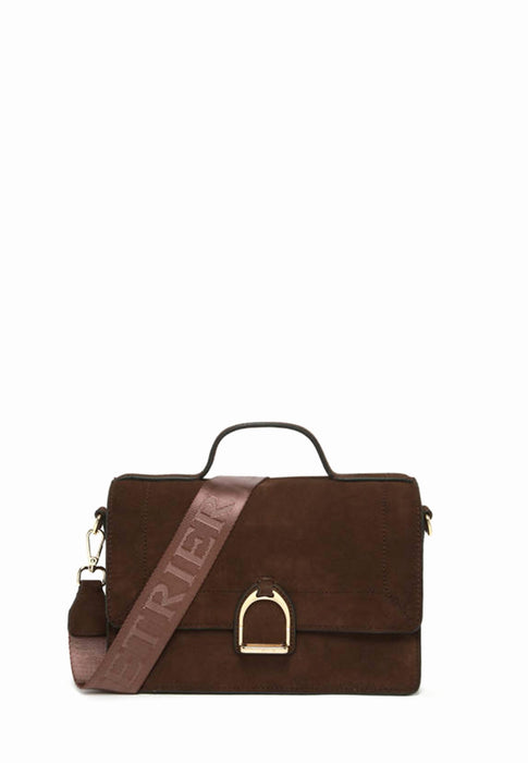Sac bandouliere Etrier Altesse suede Easu048m CHOCOLAT