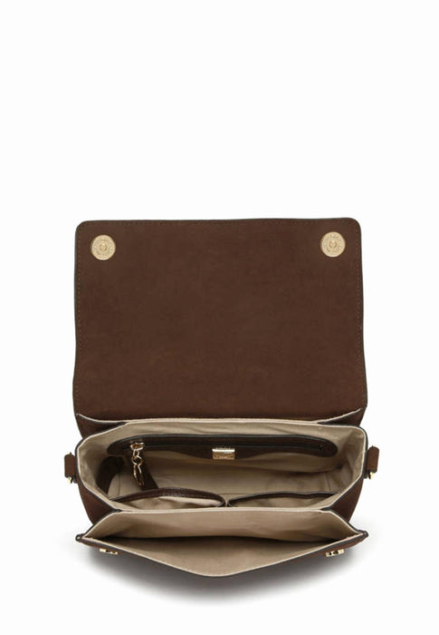 Sac bandouliere Etrier Altesse suede Easu048m CHOCOLAT