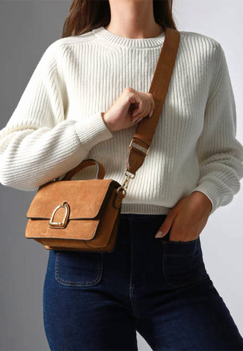 Sac bandouliere Etrier Altesse suede Easu048s CAMEL