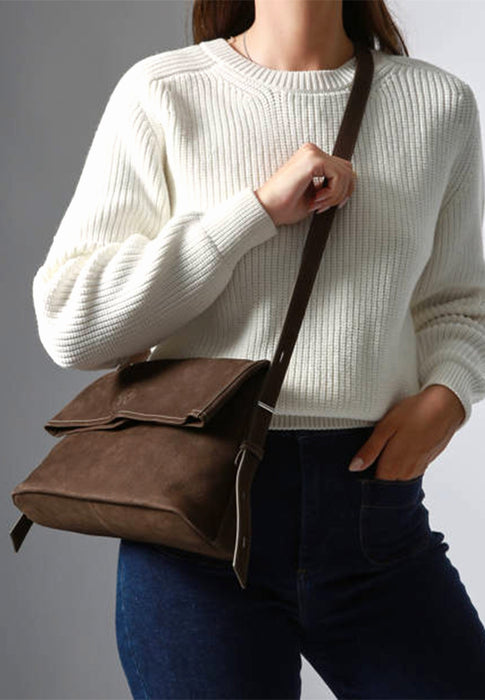 Sac bandouliere Etrier Cavalier nubuck Ecan135m CHOCOLAT