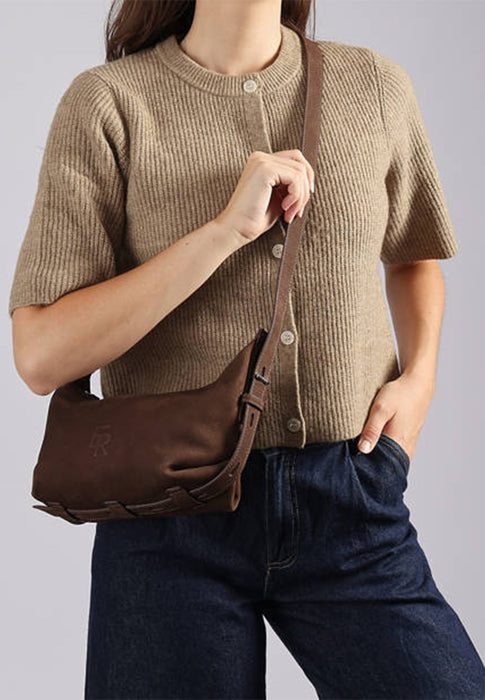 Sac bandouliere Etrier Cavalier nubuck Ecan228m CHOCOLAT
