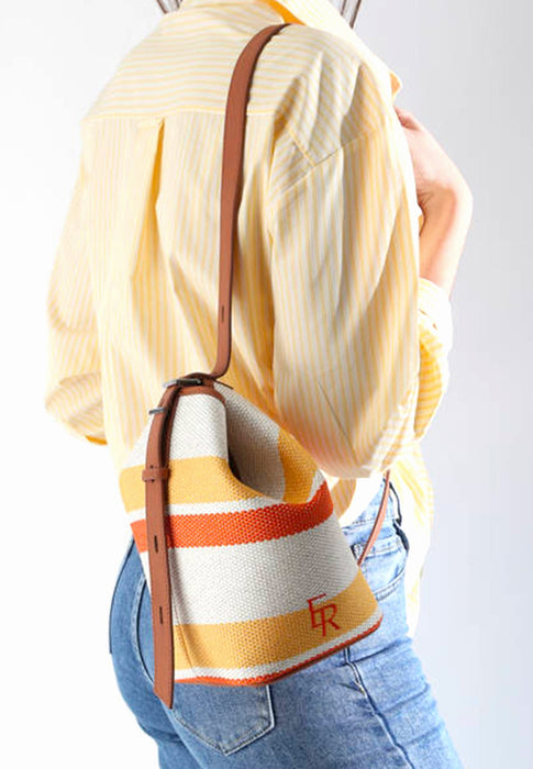 Sac bandouliere Etrier Cavalier toile Eclt126s BEIGE ORANGE