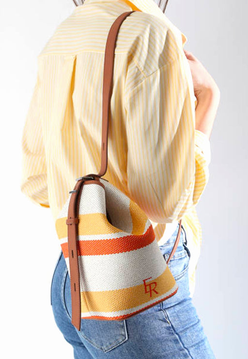 Sac bandouliere Etrier Cavalier toile Eclt126s BEIGE ORANGE