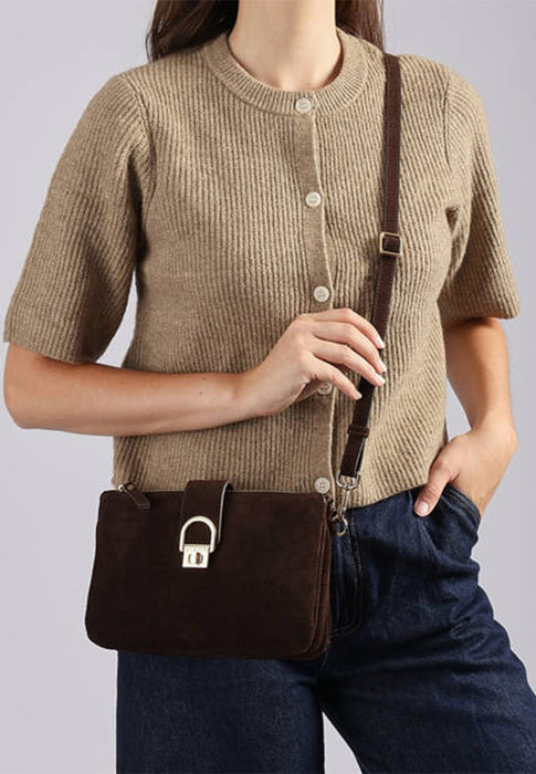 Sac bandouliere Etrier Equestre croco Eeqc0143 CHOCOLAT