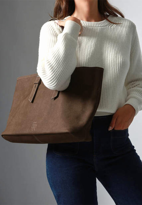Sac Etrier Cavalier nubuck Chocolat CHOCOLAT