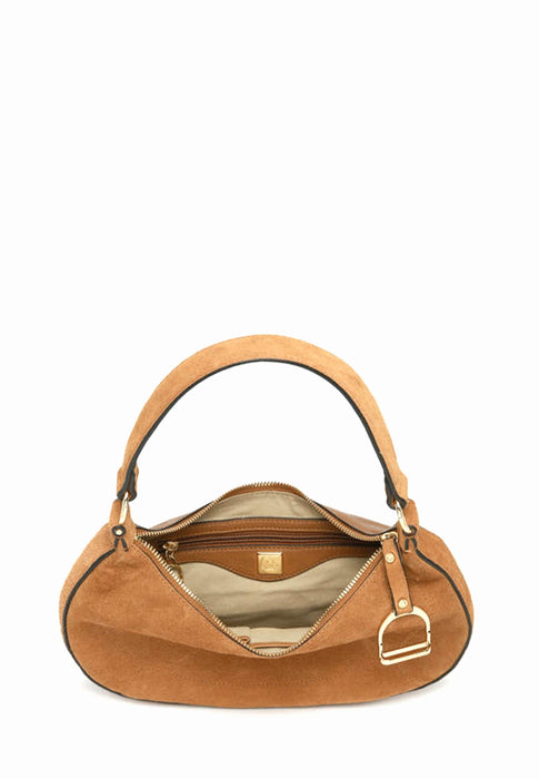 Sac porte epaule Etrier Altesse suede Easu017m CAMEL