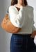 Sac porte epaule Etrier Altesse suede Easu017m CAMEL