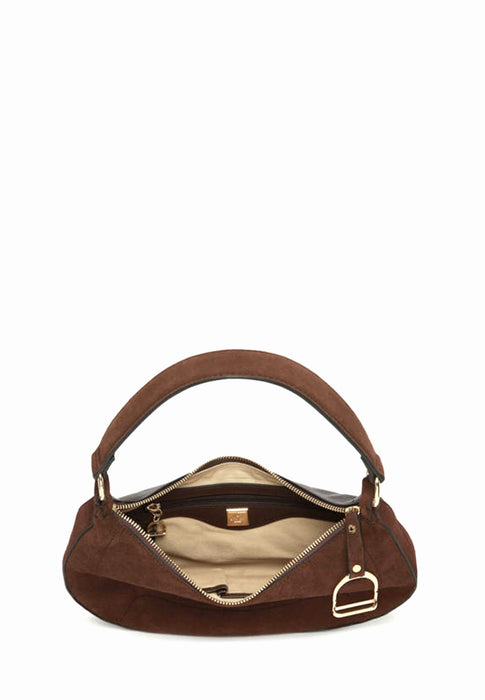 Sac porte epaule Etrier Altesse suede Easu017m CHOCOLAT