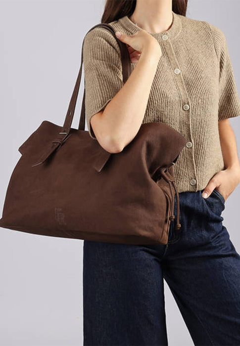 Sac porte epaule Etrier Cavalier nubuck Ecan215l CHOCOLAT