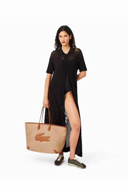 Sac cabas Lacoste Rafia crocodile Nf5247pb K02 NATURAL TAN