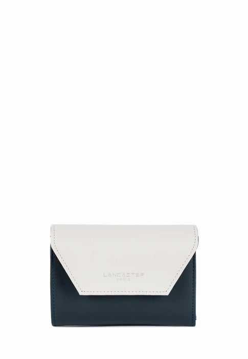 Porte feuille Lancaster Smooth 137-02 BLEUF ECRU
