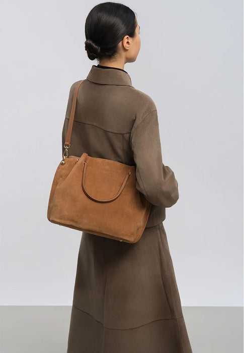 Sac a main Lancaster Louisa suede 470-104 MOKA
