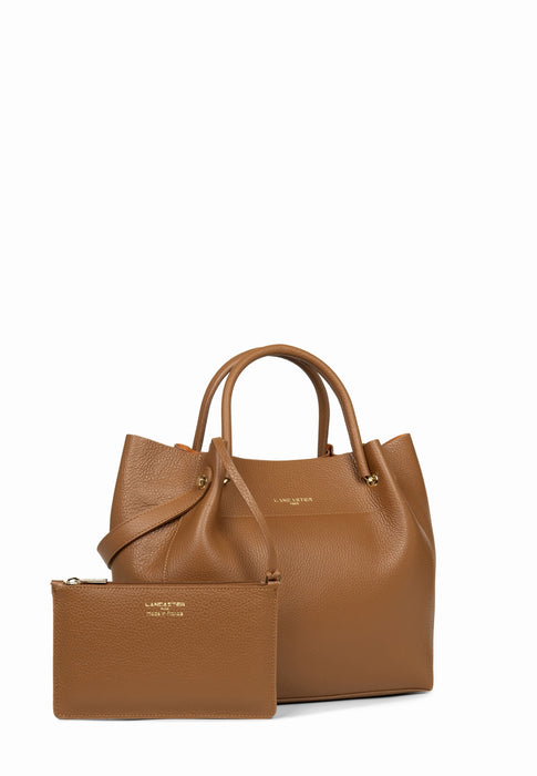 Sac a main Lancaster Foulonné double 470-20 CAMEL IN OR