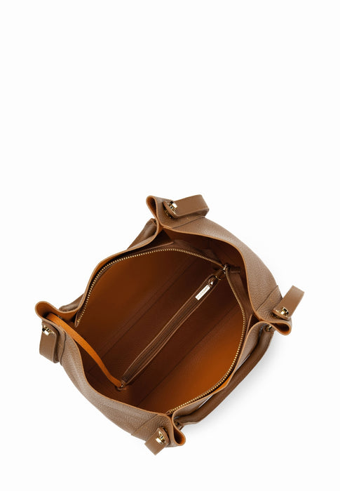Sac a main Lancaster Foulonné double 470-20 CAMEL IN OR