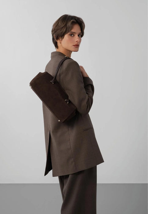 Sac a main Lancaster Suede cube 530-53 MARRON