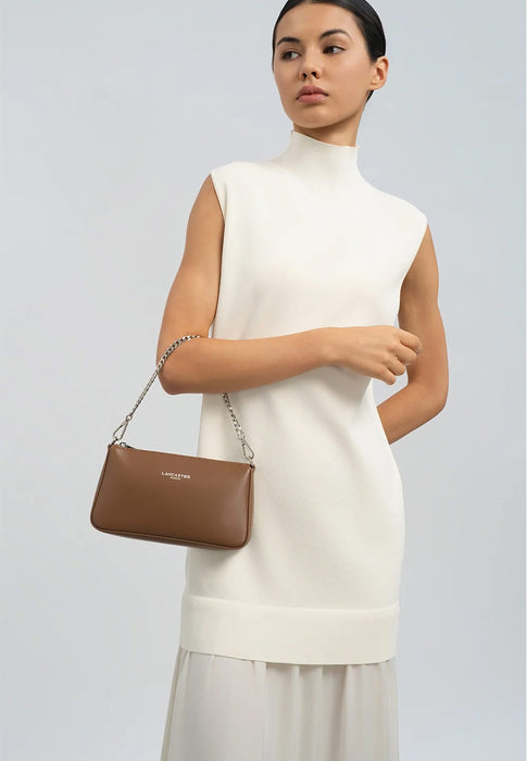Sac bandouliere Lancaster Suave even 433-14 NOISETTE