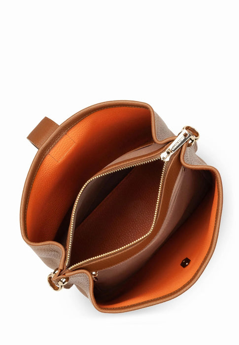 Sac bandouliere Lancaster Top double 470-62 CAMEL IN OR