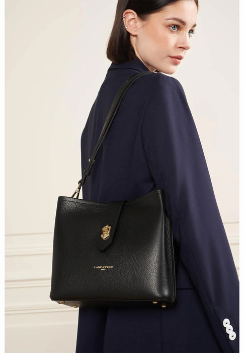 Sac bandouliere Lancaster Top double 470-62 NOIR IN NU