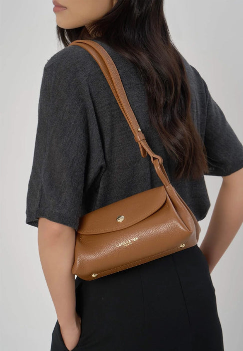 Sac bandouliere Lancaster Accordéon double 470-87 CAMEL IN OR