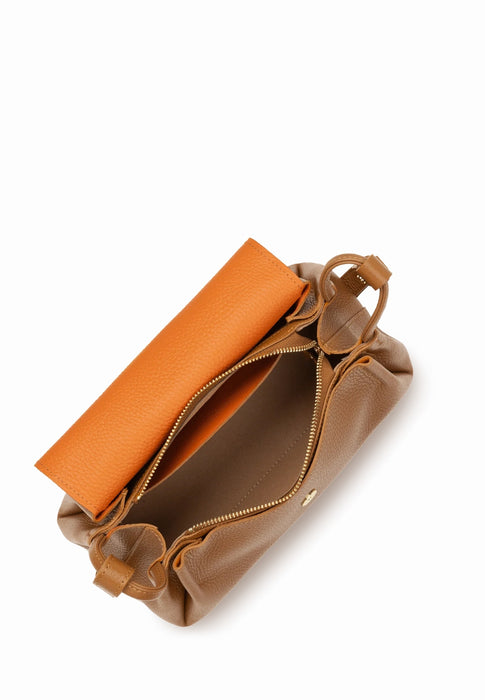 Sac bandouliere Lancaster Accordéon double 470-88 CAMEL IN OR