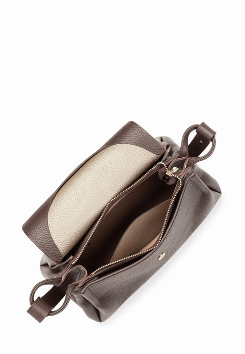 Sac bandouliere Lancaster Accordeon double 470-89 MARRON OP