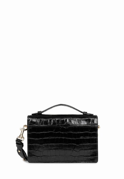 Sac bandouliere Lancaster Zoe 480-010 NOIR CROCO