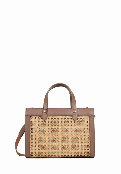 Sac bandouliere Lancaster Cannage rotin 480-114 MARRON