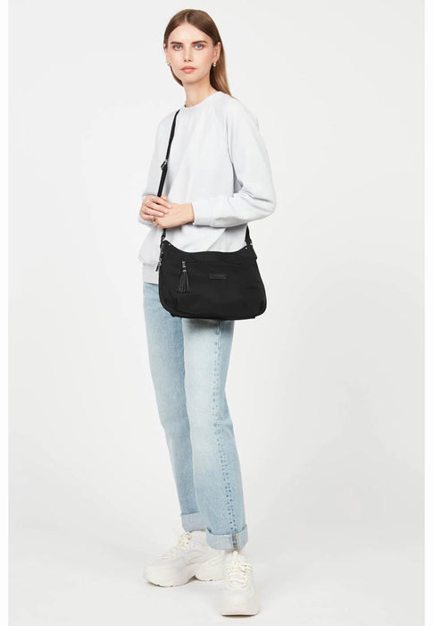 Sac bandouliere Lancaster Basic pompon 514-38 NOIR