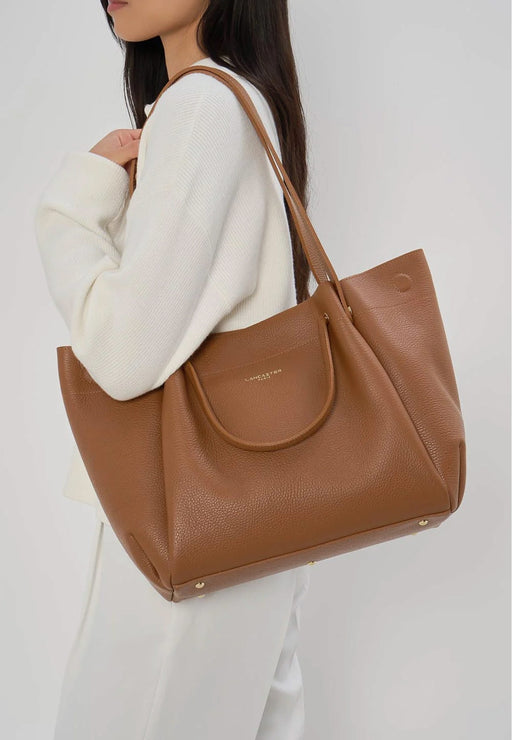Sac cabas Lancaster Foulonne double louisa 470-90 CAMEL IN OR