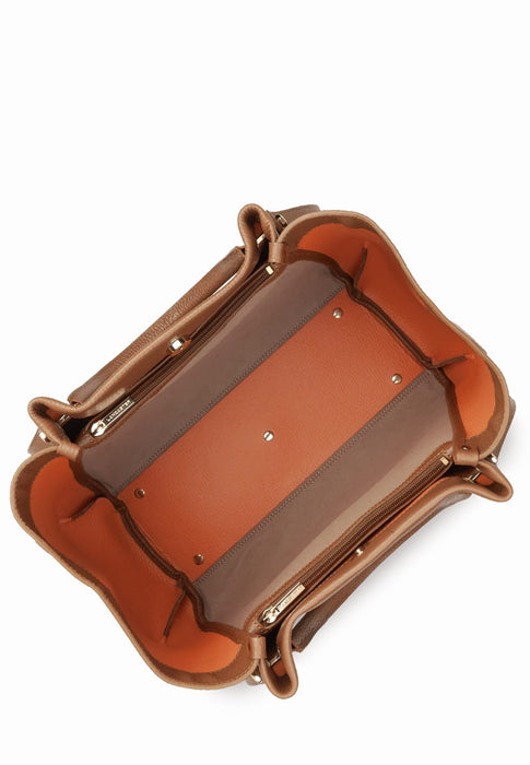 Sac cabas Lancaster Foulonne double louisa 470-90 CAMEL IN OR