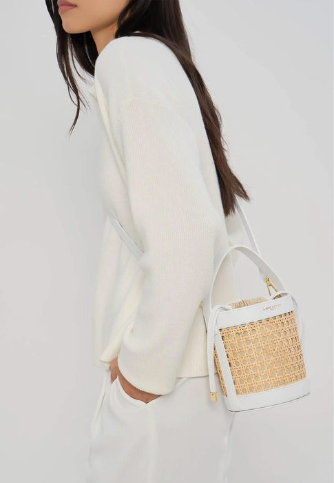 Sac sceau Lancaster Cannage rotin 480-110 BLANC