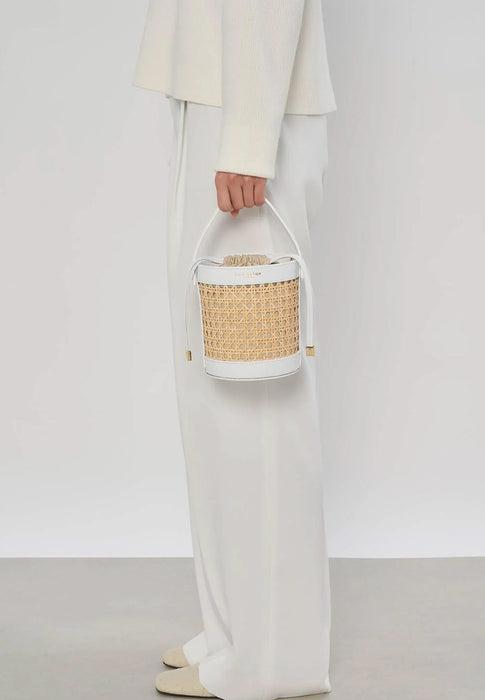 Sac sceau Lancaster Cannage rotin 480-110 BLANC