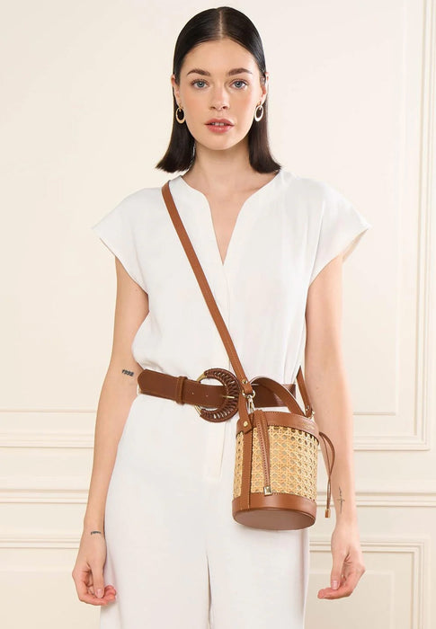 Sac sceau Lancaster Cannage rotin 480-110 CAMEL