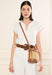Sac sceau Lancaster Cannage rotin 480-110 CAMEL