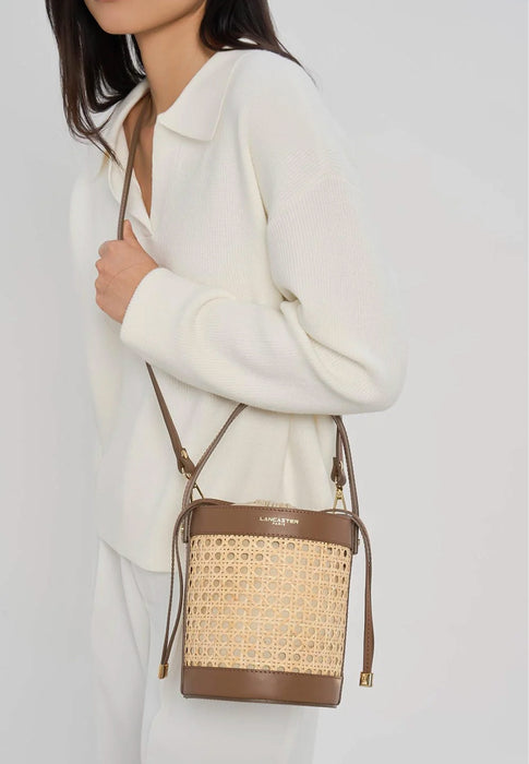 Sac sceau Lancaster Cannage rotin 480-113 MARRON