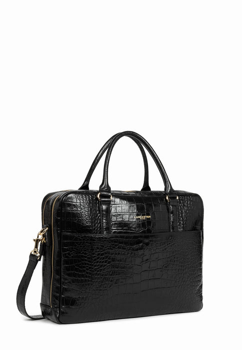 Serviette Lancaster Mademoiselle business 573-75 NOIR CROC