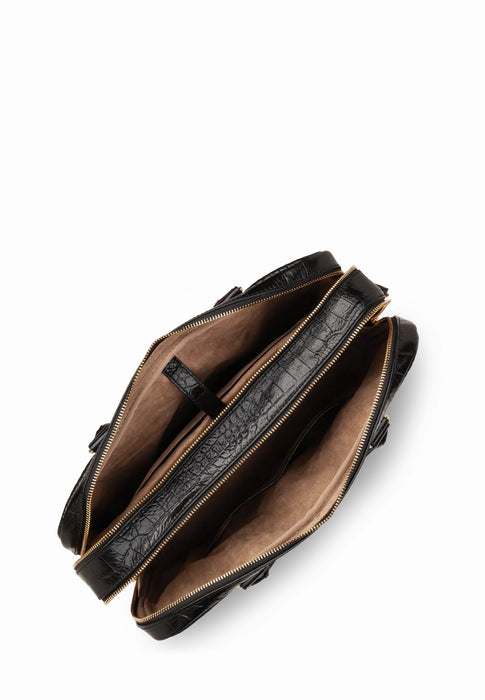 Serviette Lancaster Mademoiselle business 573-75 NOIR CROC