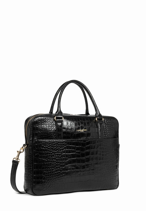 Serviette Lancaster Mademoiselle business 573-76 NOIR CROC