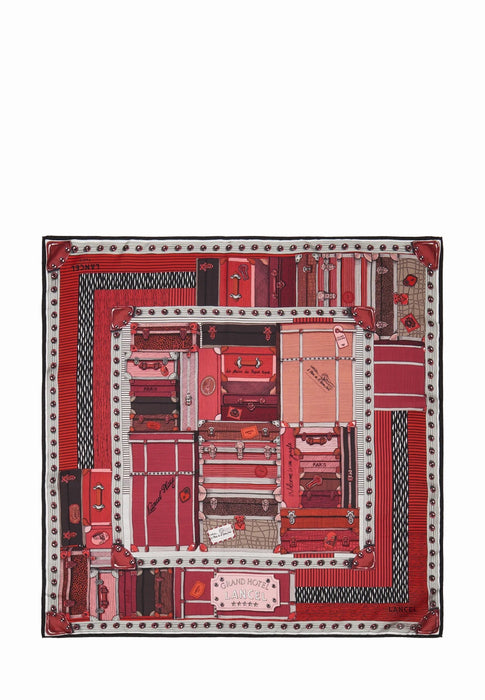 Carre de soie Lancel Motif grand hotel A14339 H9 NEW ROUGE