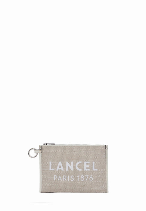 Lancel Pochette Caba jute A12354 5z natur blanc 5Z NATUR BLANC