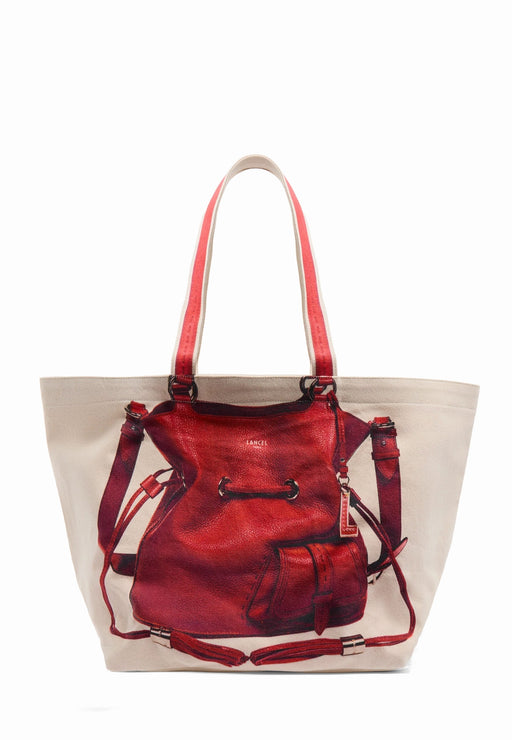 Tote bag Lancel 150 ans A14372 FV NATURAL RED