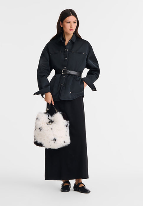 Sac Longchamp Le roseau shetland 067 noir/blanc 067 NOIR/BLANC