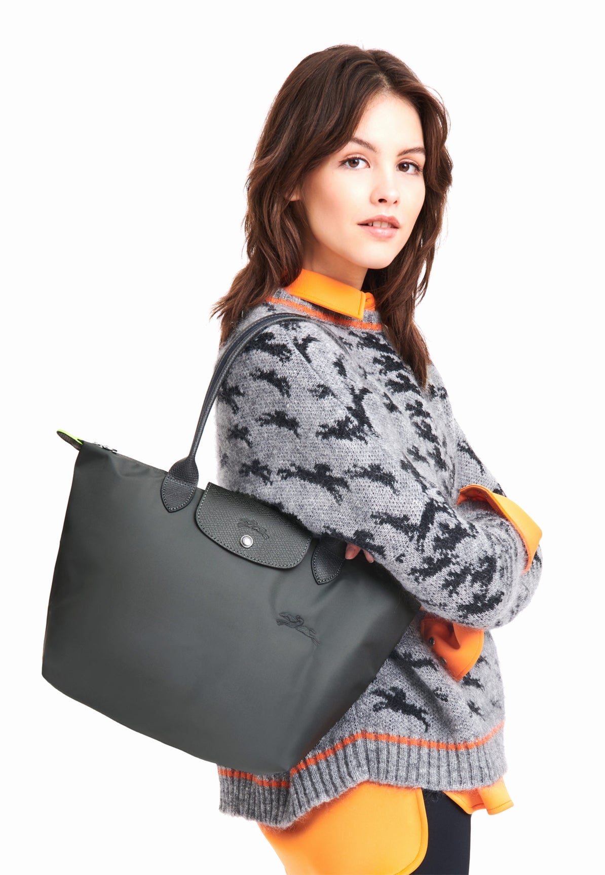 Longchamp Sac bandouliere Le pliage green 2605919 P66 graphite P66 GRAPHITE