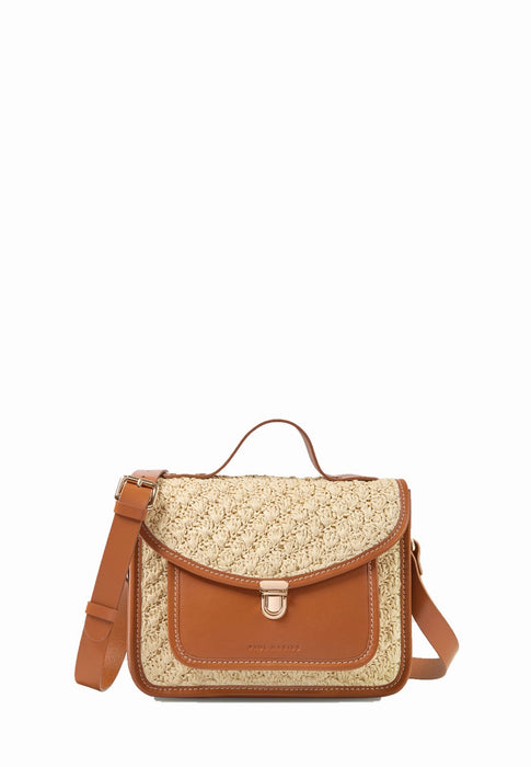 Sac bandouliere Paul marius Mademoiselle george Melle george RAPHIA NATUREL COGNA
