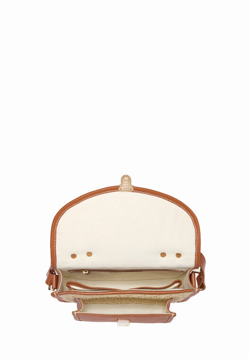 Sac bandouliere Paul marius Mademoiselle george Melle george RAPHIA NATUREL COGNA